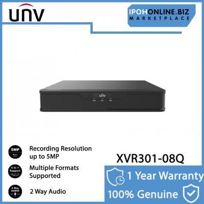UNIVIEW XVR301-08Q 8CH 4K H.265 Network Video Recorder